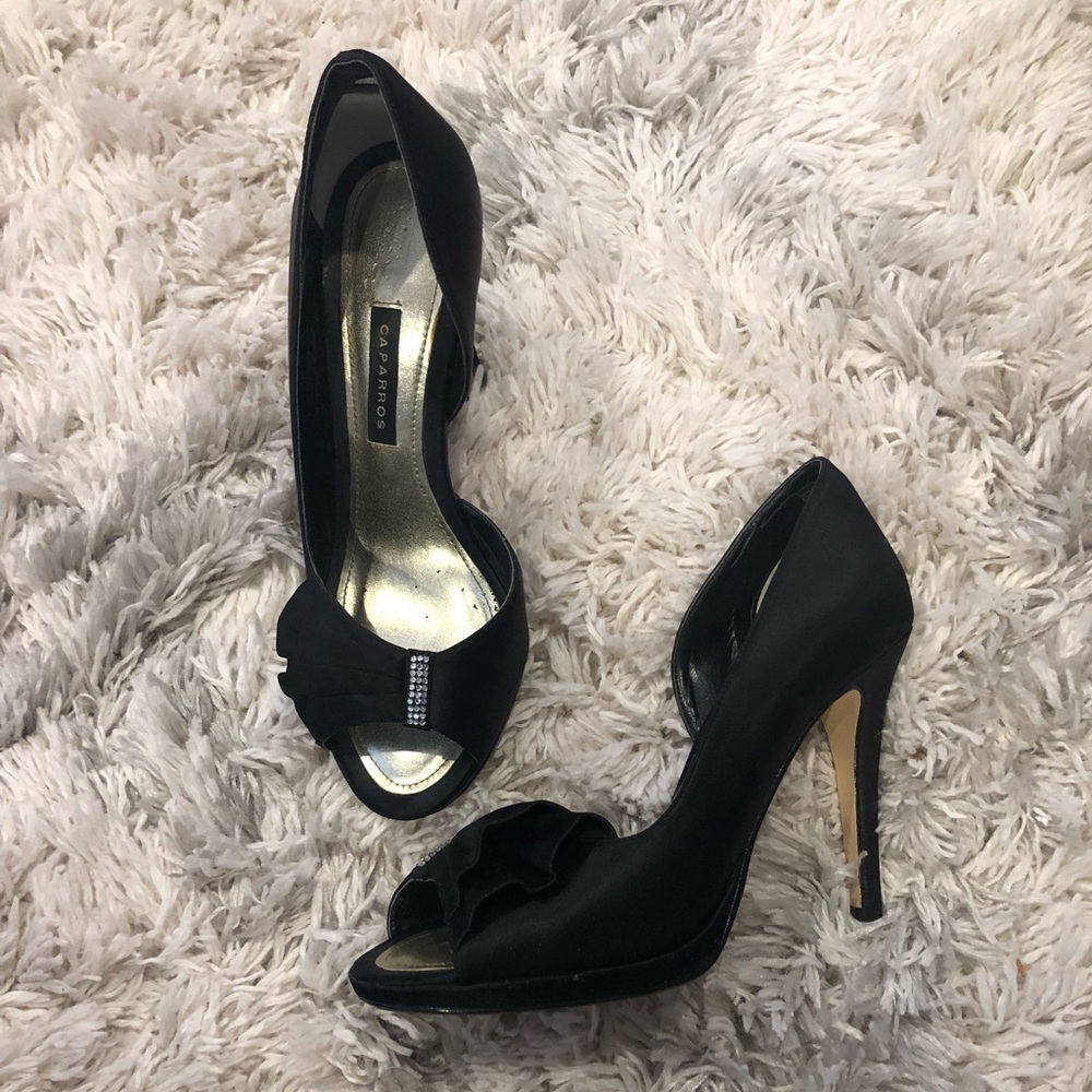 Caparros satin heel with rhinestones